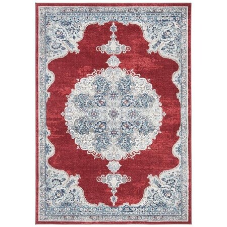 Safavieh 6 ft. 7 in. x 6 ft. 7 in. Brentwood Power-Loomed Square Rug Red & Ivory BNT867Q-7SQ